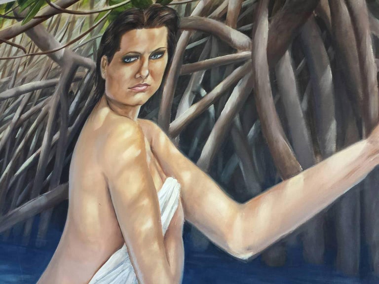 Oil painting on canvas, this particular piece is one of the few pieces left from her graduate program, her earlier work.  

Christina Major was born in Concord, New Hampshire in 1982. She has lived all over the world including Hawaii, France, New