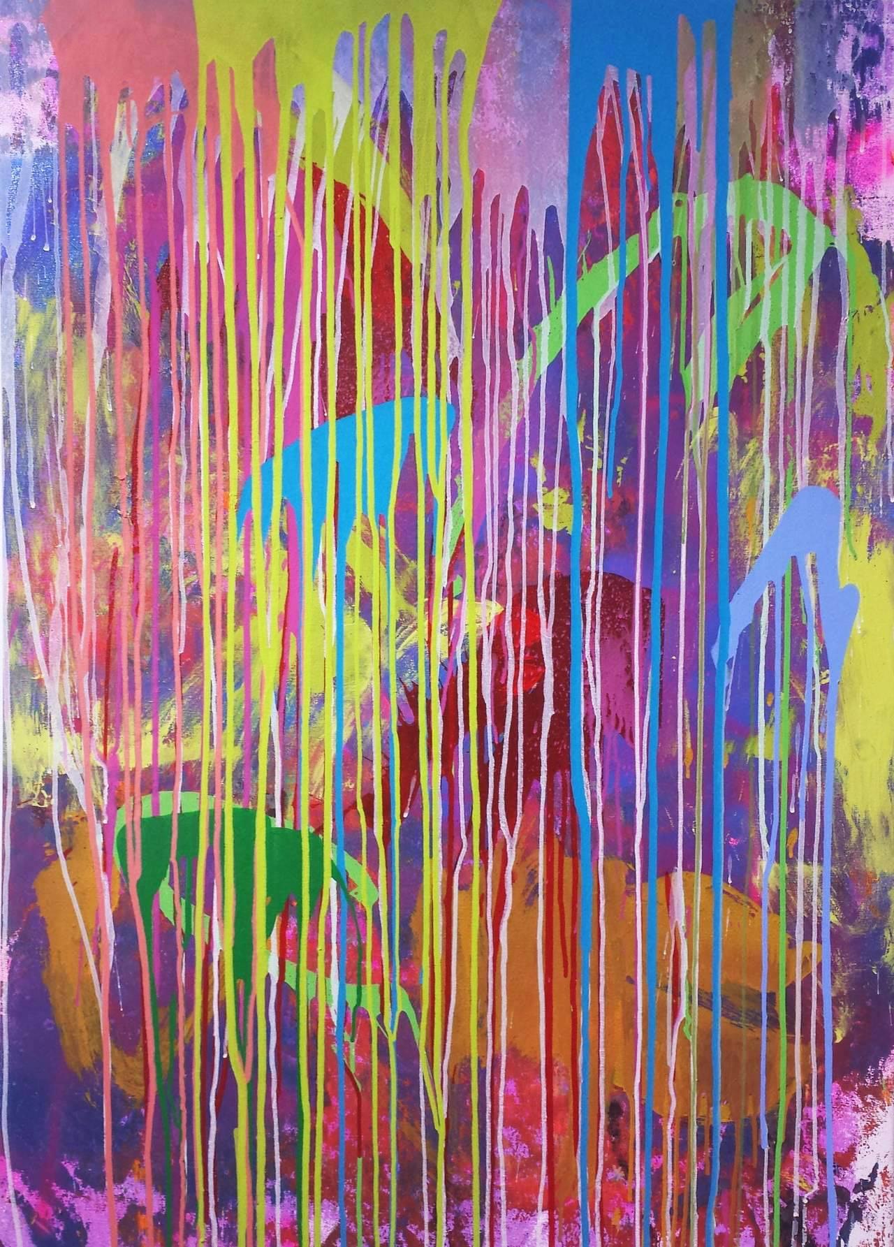 Mirtha Moreno Abstract Painting - Oil on Canvas Titled: Color Trill II