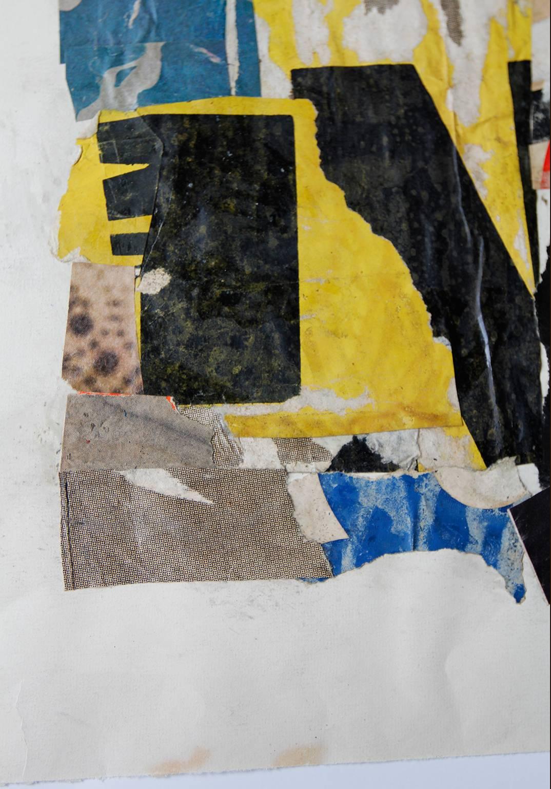 Collage de papier et d'adhésif par Wayne Timm. mesure 11 1/2 x 15 3/4 in. 

Dans les années 1960, Wayne Timm a côtoyé des artistes comme Warhol, Lichtenstein, Rauchenburg et bien d'autres, à l'époque où il avait un studio d'art à New York et