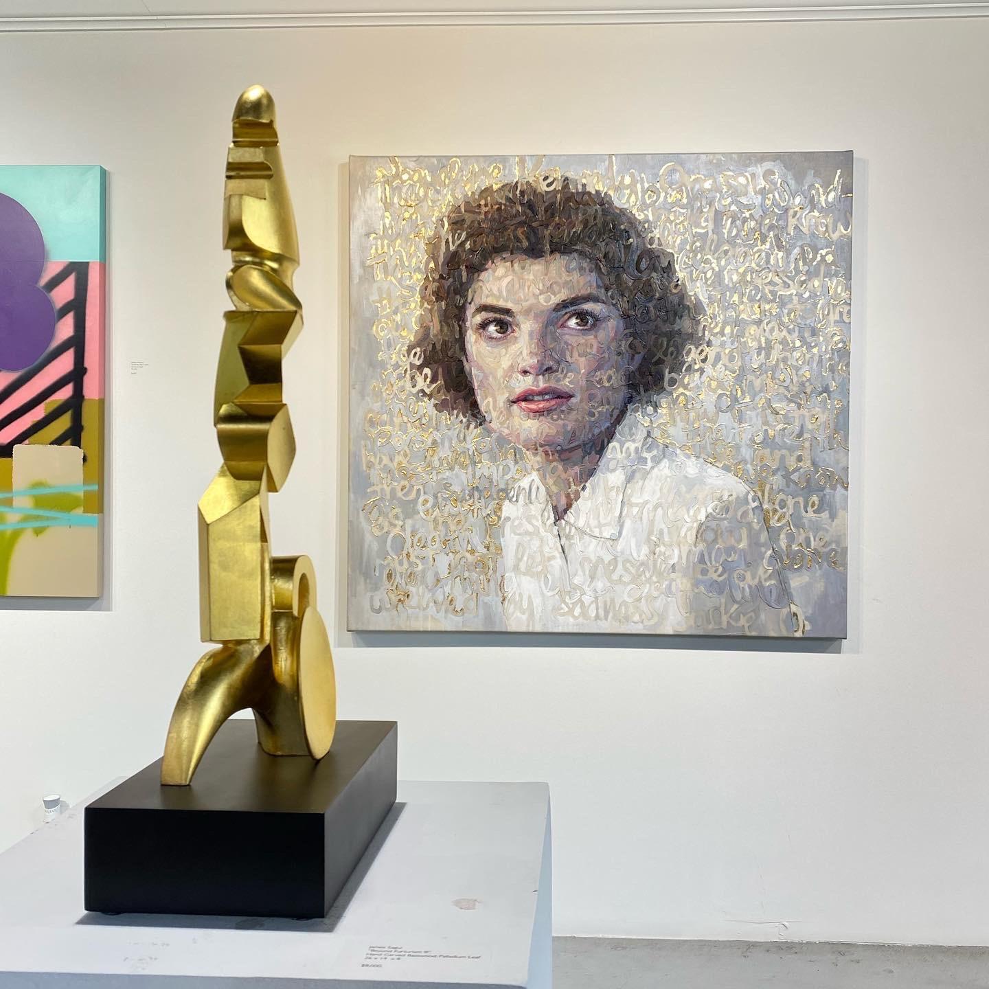 Oil on Canvas of Jackie O with Gold Leaf 9