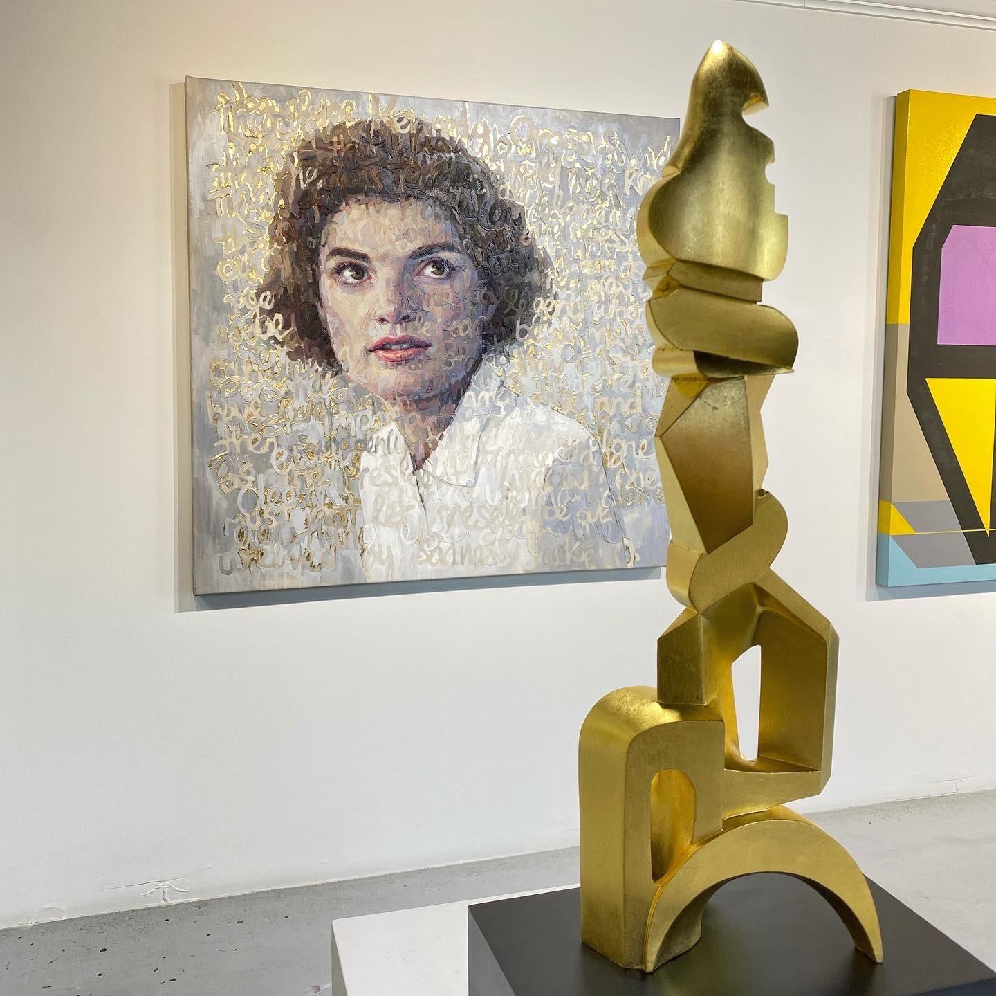 Oil on Canvas of Jackie O with Gold Leaf 10