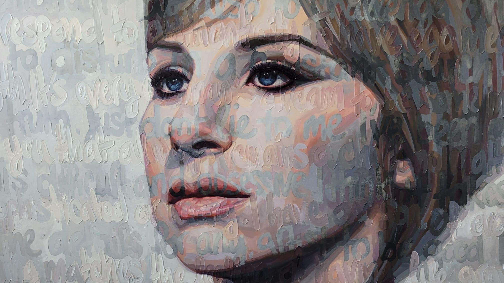 Oil on Canvas of Barbara Streisand  - Painting by Christina Major