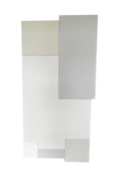 Acrylic Painting on Panel Assemblage Titled: "Off White"