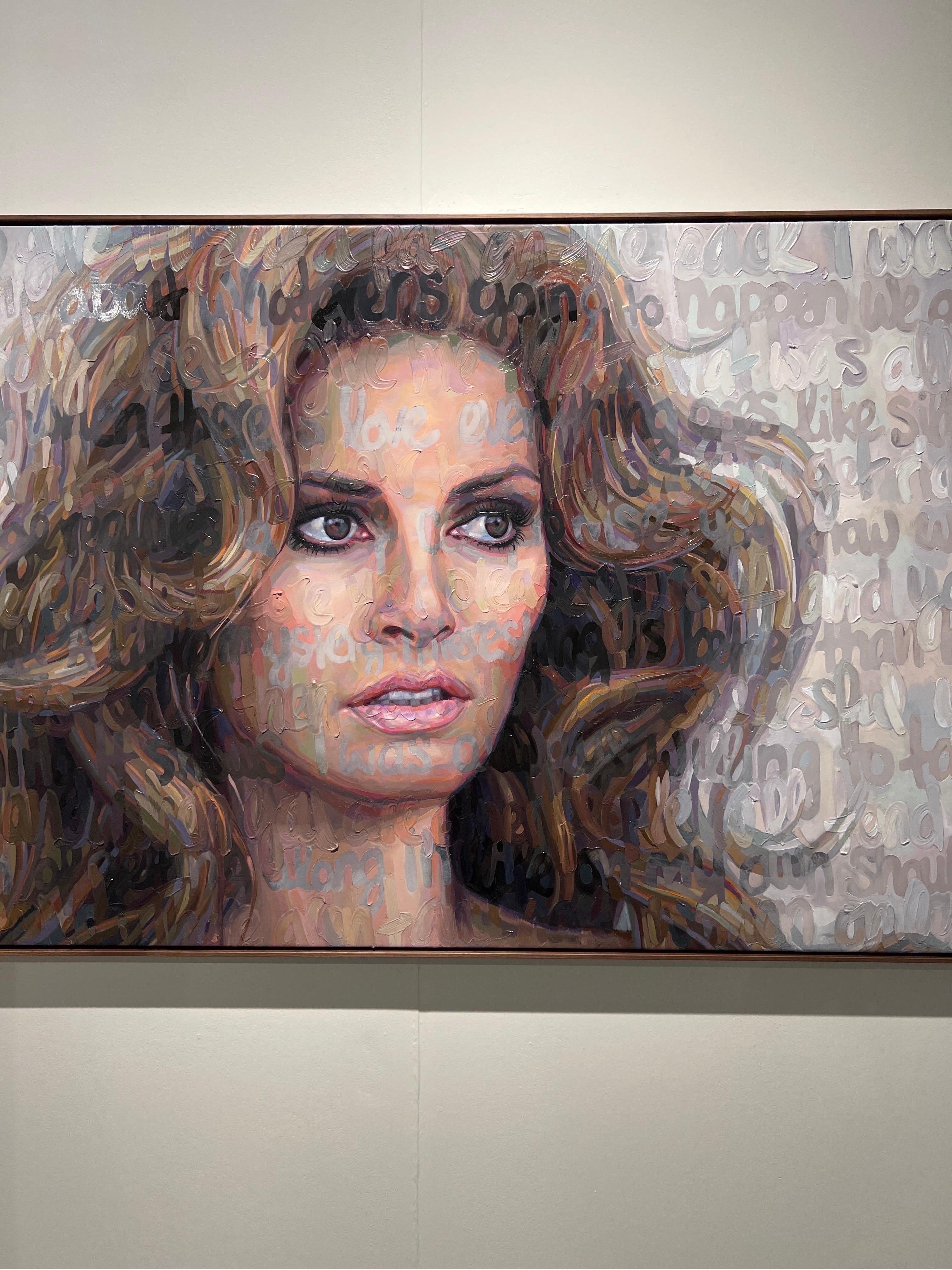 Raquel Welch Oil on Canvas by Christina Major For Sale 6