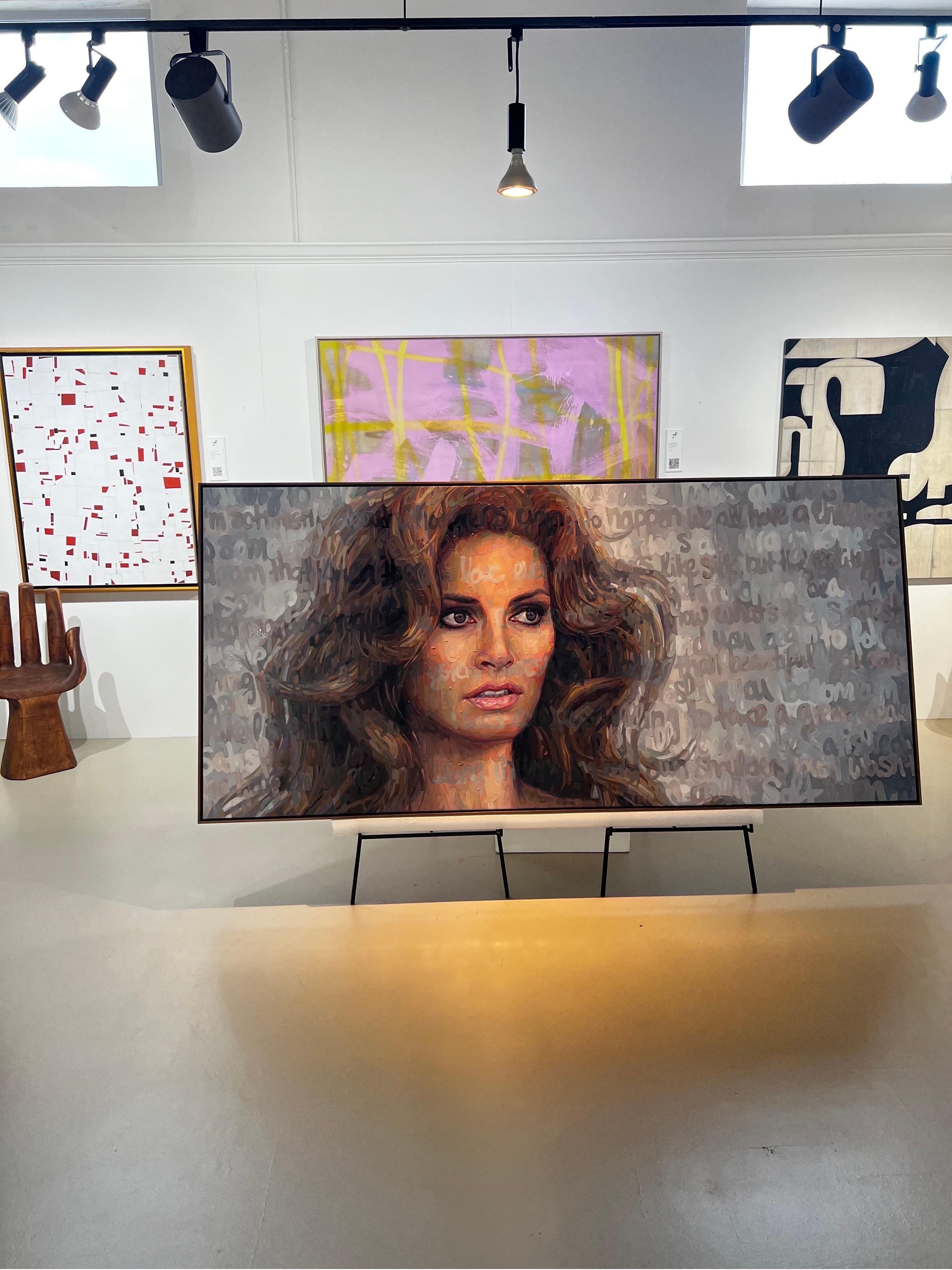Raquel Welch Oil on Canvas by Christina Major For Sale 5