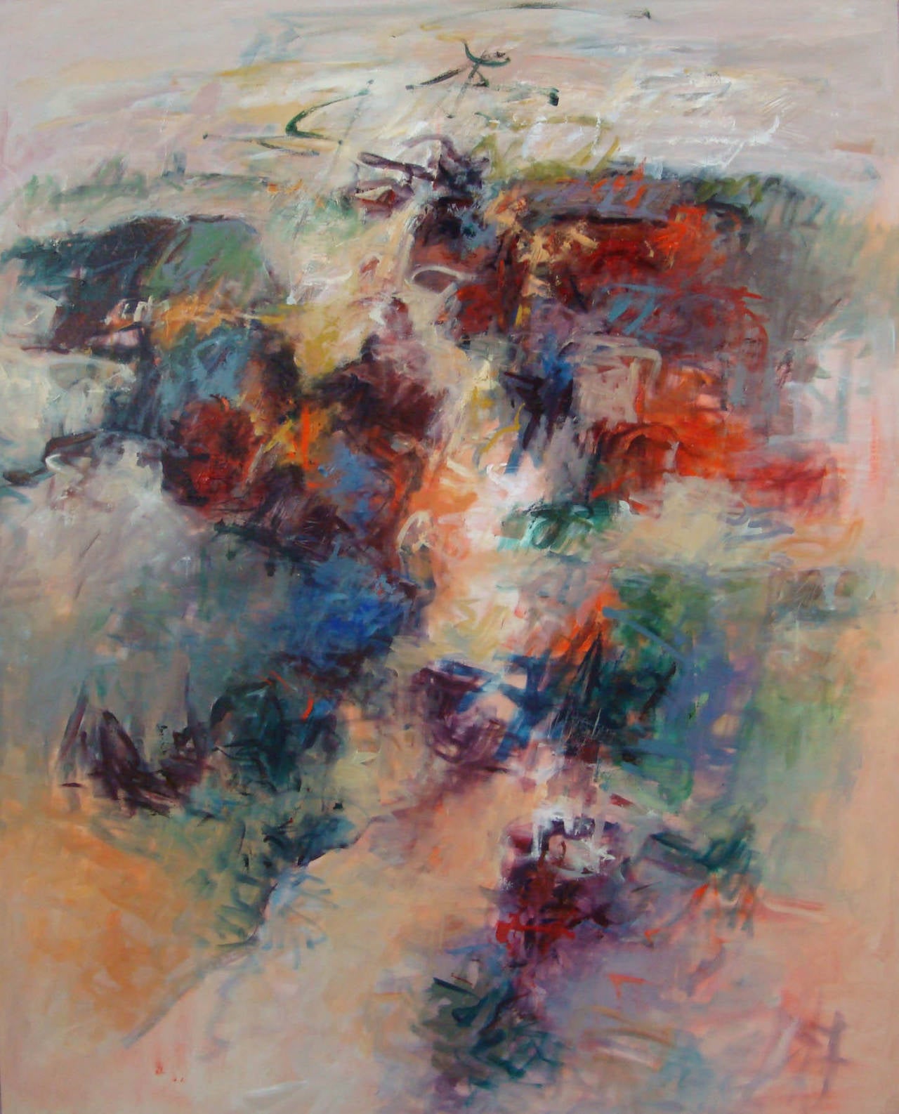Abstract Painting de Mary Lou Siefker - Pintura acrílica sobre lienzo titulada "Celebración IV"