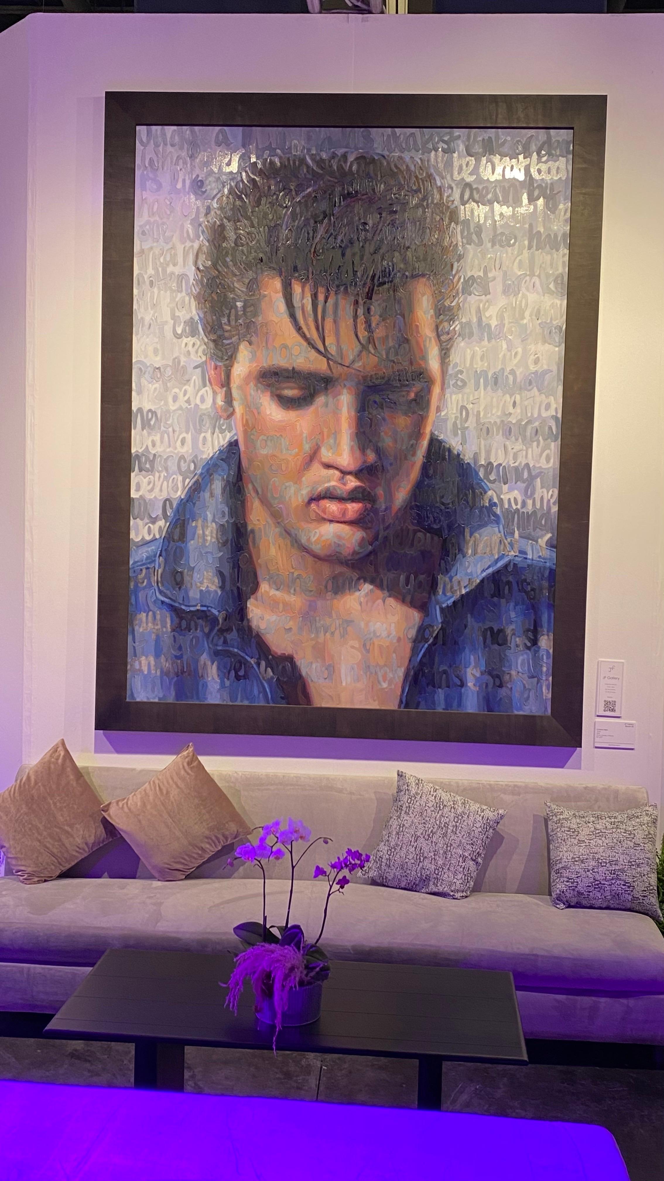 Elvis Oil on Canvas by Christina Major 66 x 88 For Sale 5