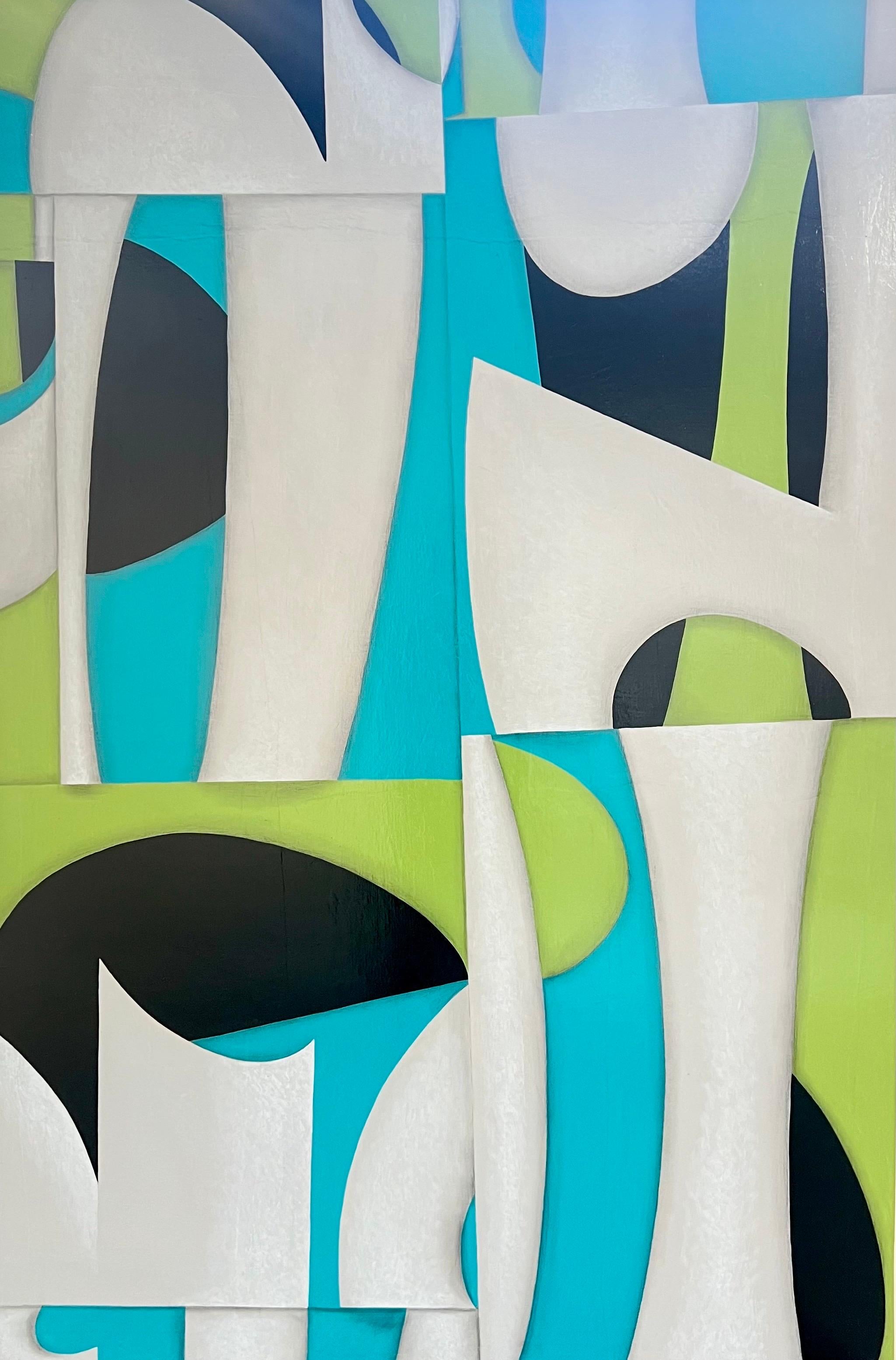 Pittura originale su pannello dal titolo: "PDP646" 2017 - Mixed Media Art di Cecil Touchon