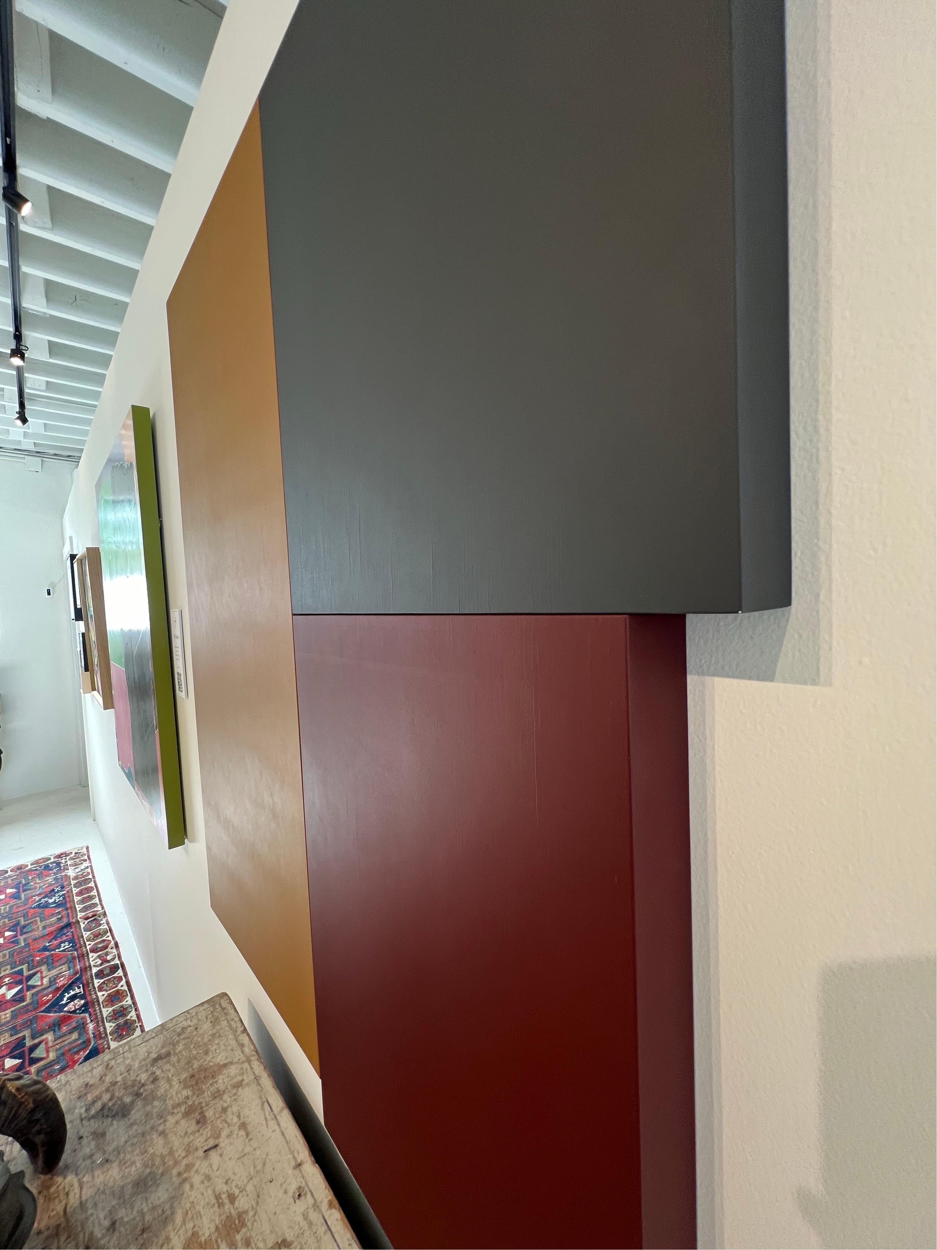 Assemblage aus Acryl auf Holz mit dem Titel: „A.B.C. 4 (Minimalistisch), Painting, von William Finlayson
