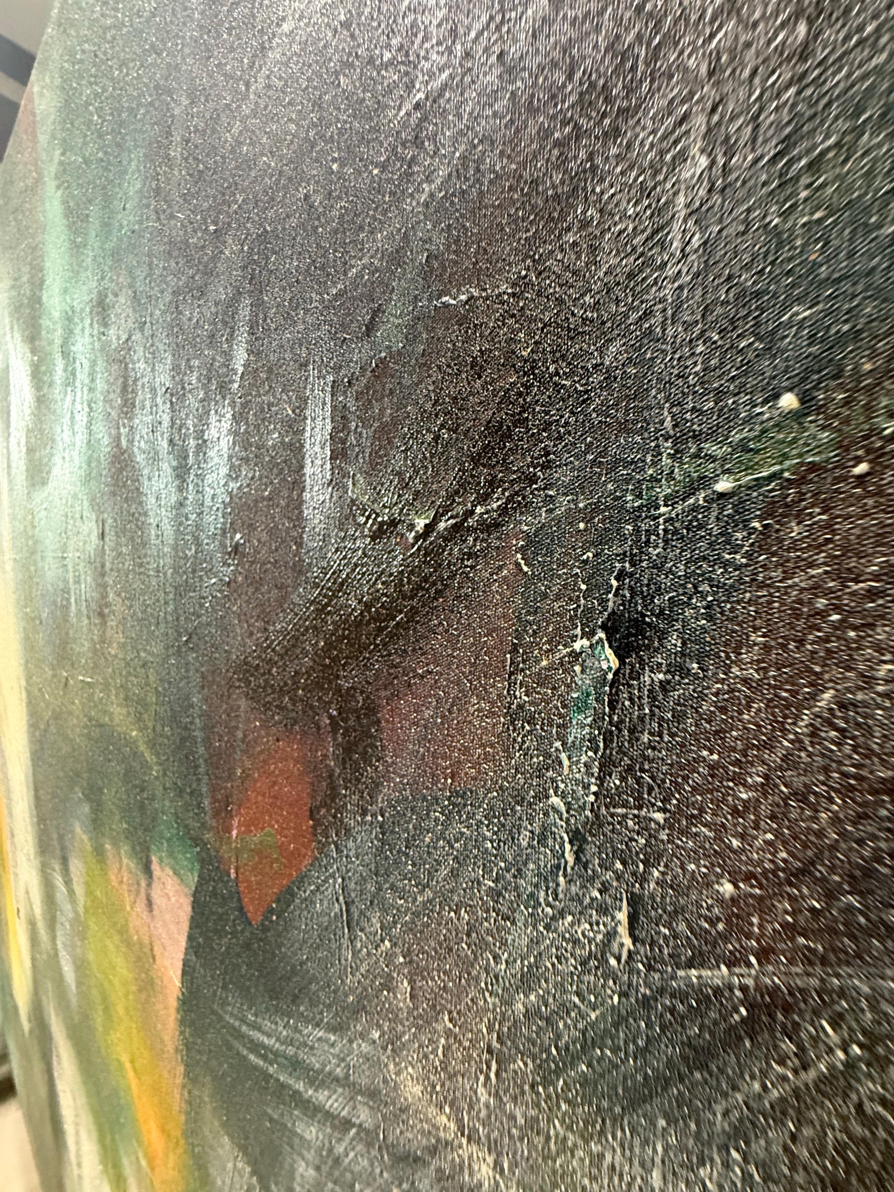 Pintura al óleo sobre lienzo titulada 