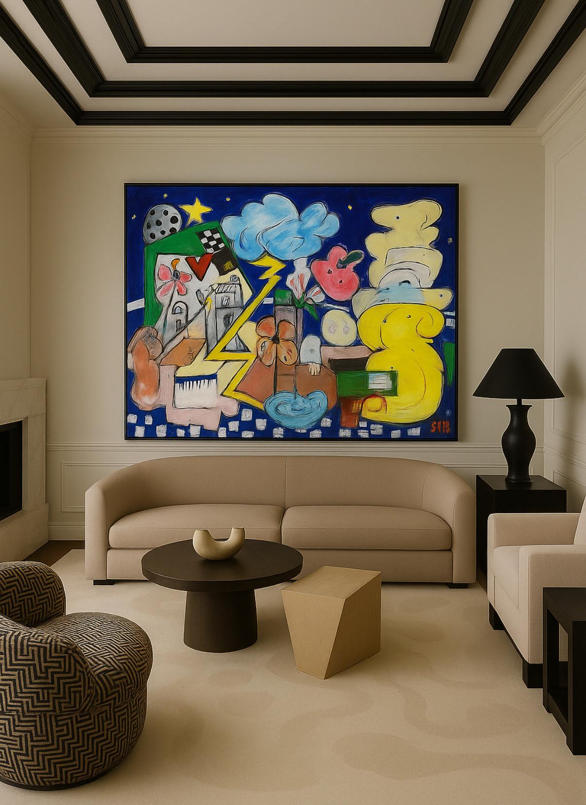 Gemälde in Mischtechnik mit dem Titel 