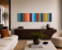 Acrylic on Wood Titled: "Blockhead 7” 17.5 x 60