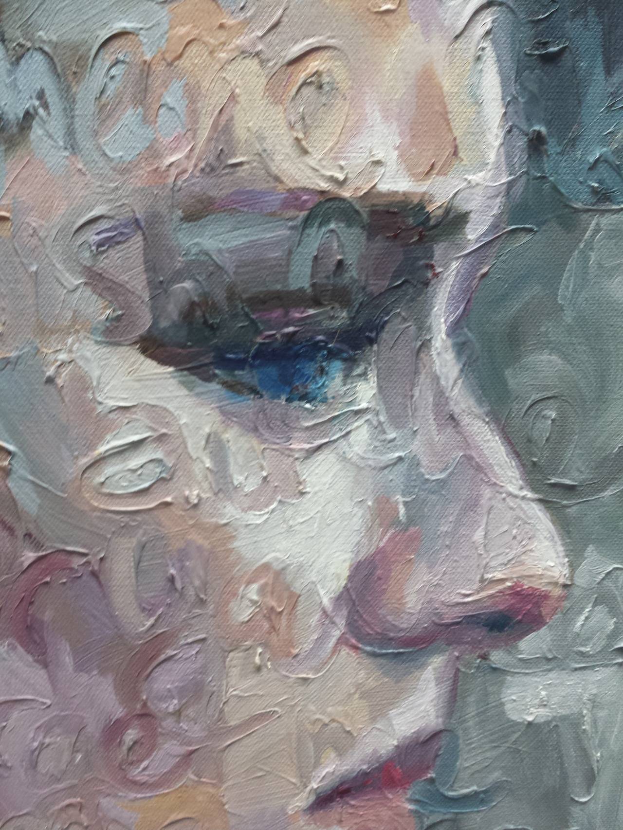 Adèle - Marron Portrait Painting par Christina Major