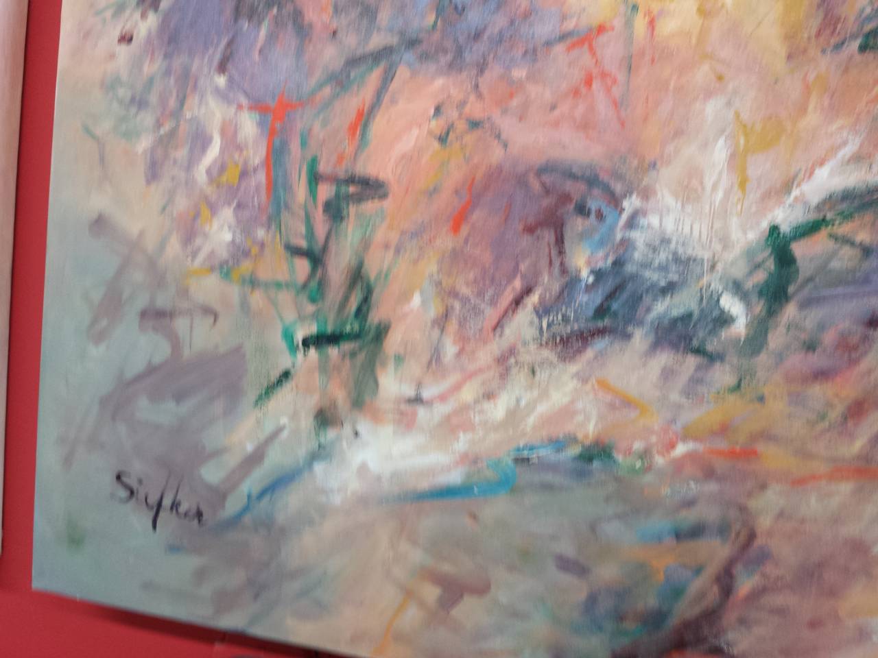 Celebrazione in viola - Painting Astratto di Mary Lou Siefker