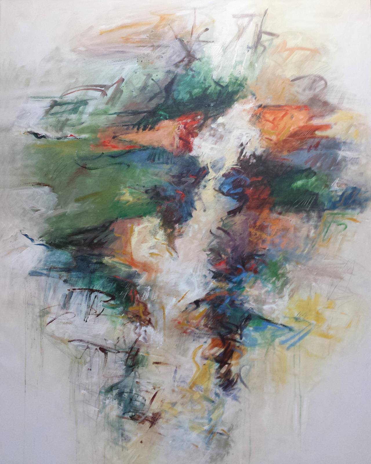 Mary Lou Siefker Abstract Painting - Celebration With a Shot of Orange