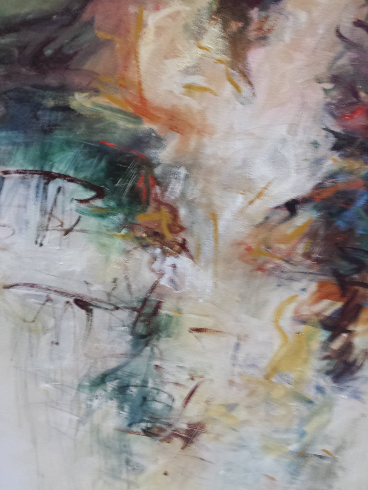 Celebration With a Shot of Orange - Abstract Expressionist Painting by Mary Lou Siefker