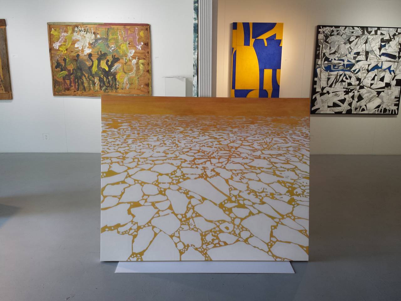 Gold Glazier II - Painting by Sibel Kocabasi