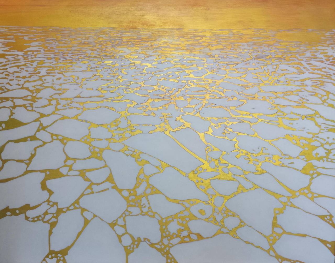 Sibel Kocabasi Abstract Painting - Gold Glazier II