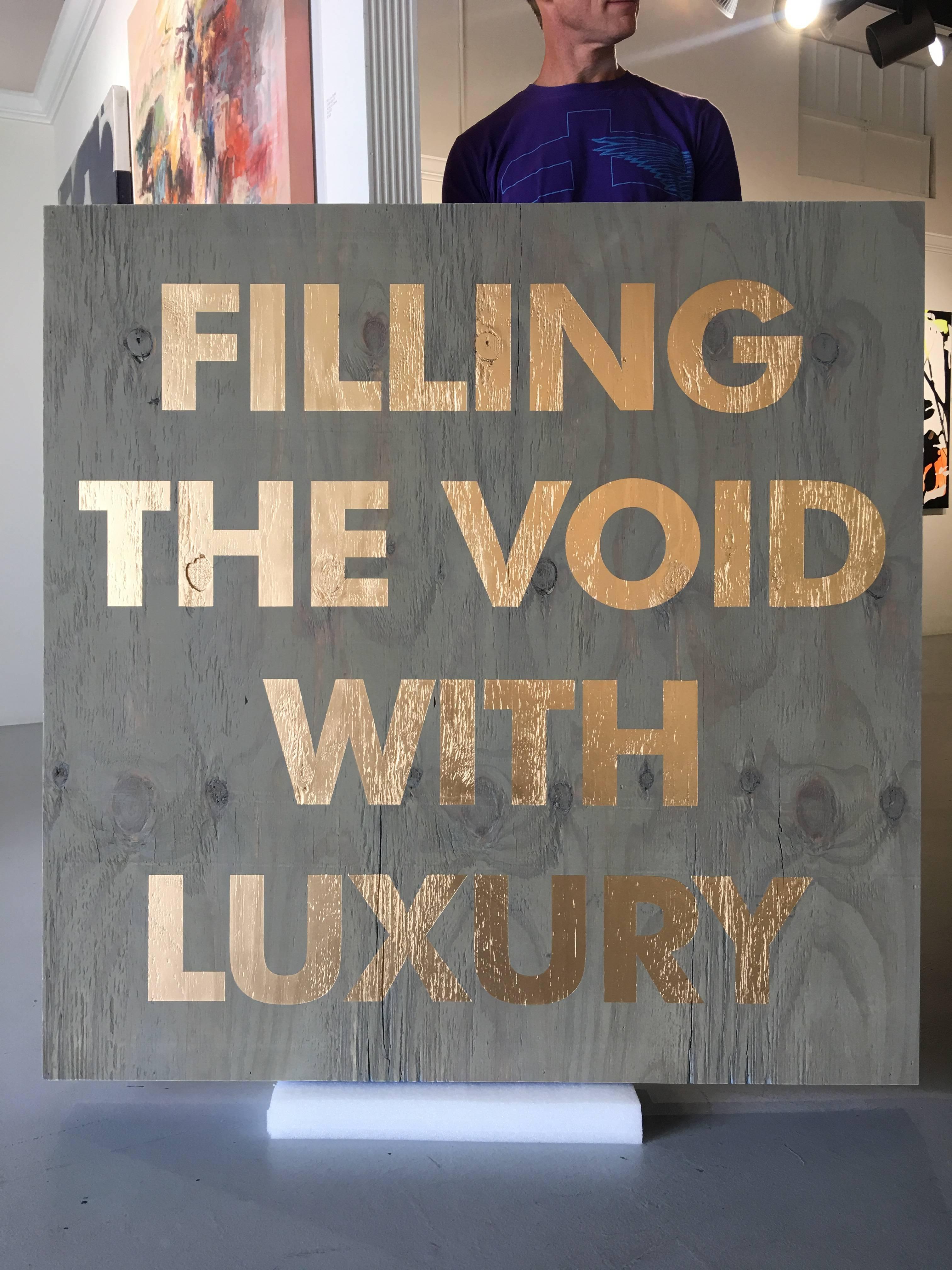 Acrylic on Reclaimed Wood Titled: Filling the Void -Blue For Sale 4
