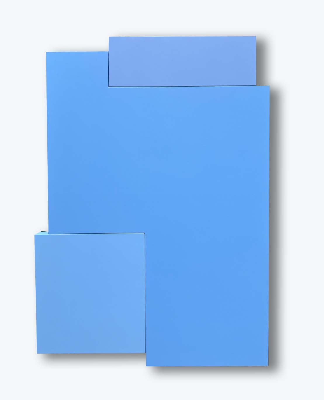 Acrilico su legno Assemblage intitolato: "A.B.C. "XII" Blu 32.75 x 46
