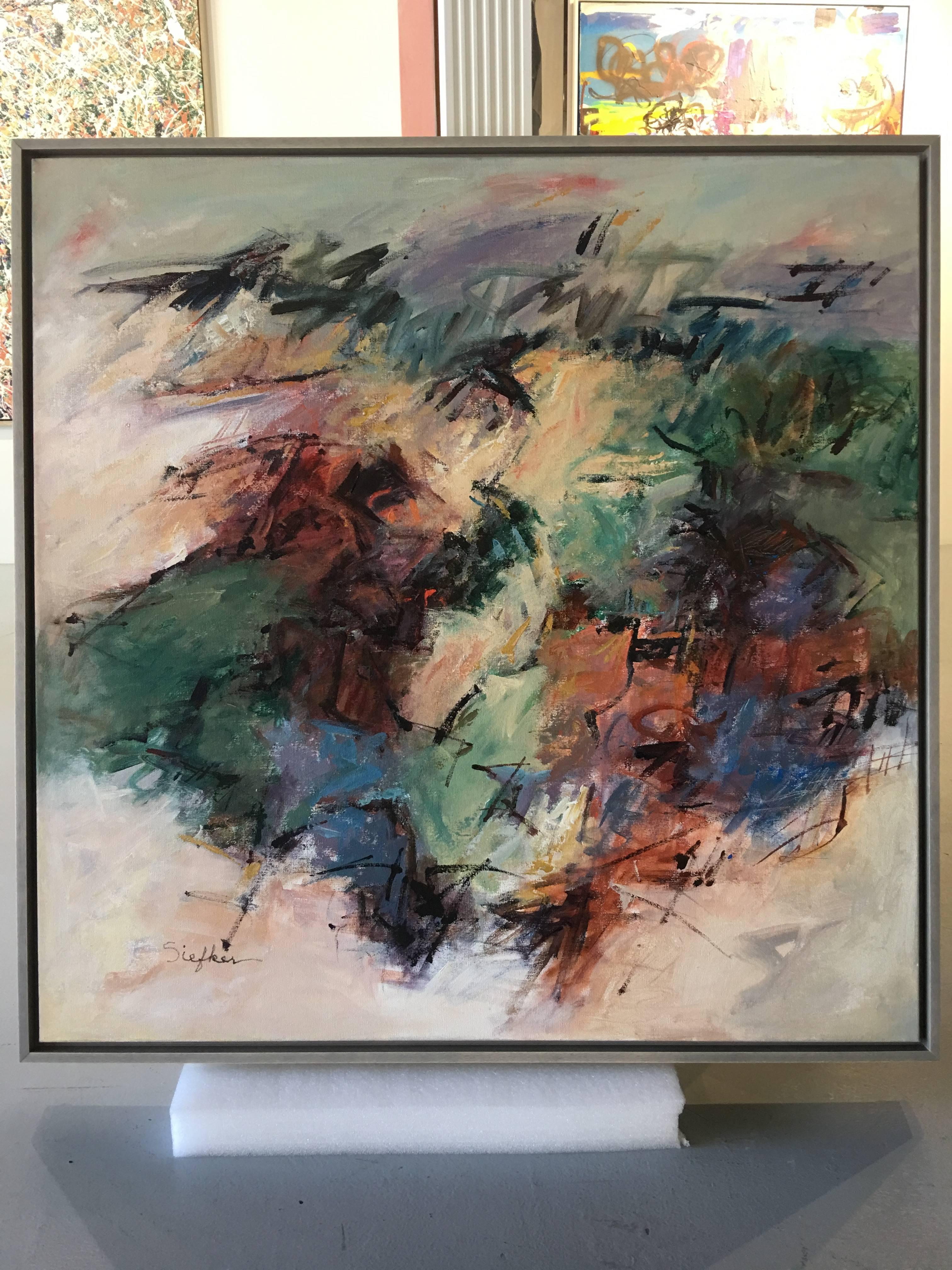 Acrílico sobre lienzo titulado: Bailar con el viento - Painting de Mary Lou Siefker