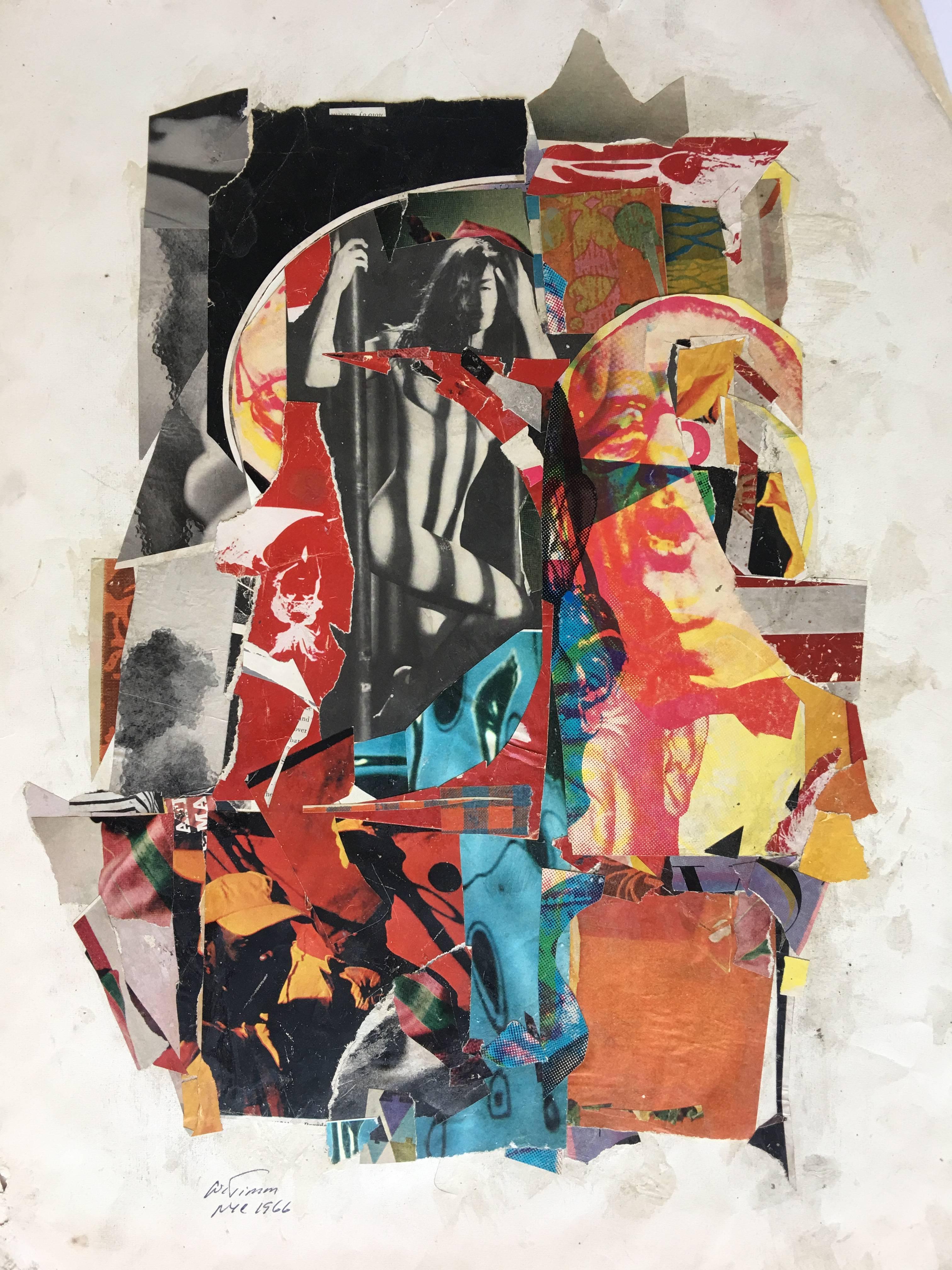 Collage Femme Fatale Série 321 - Abstrait Mixed Media Art par Wayne Timm