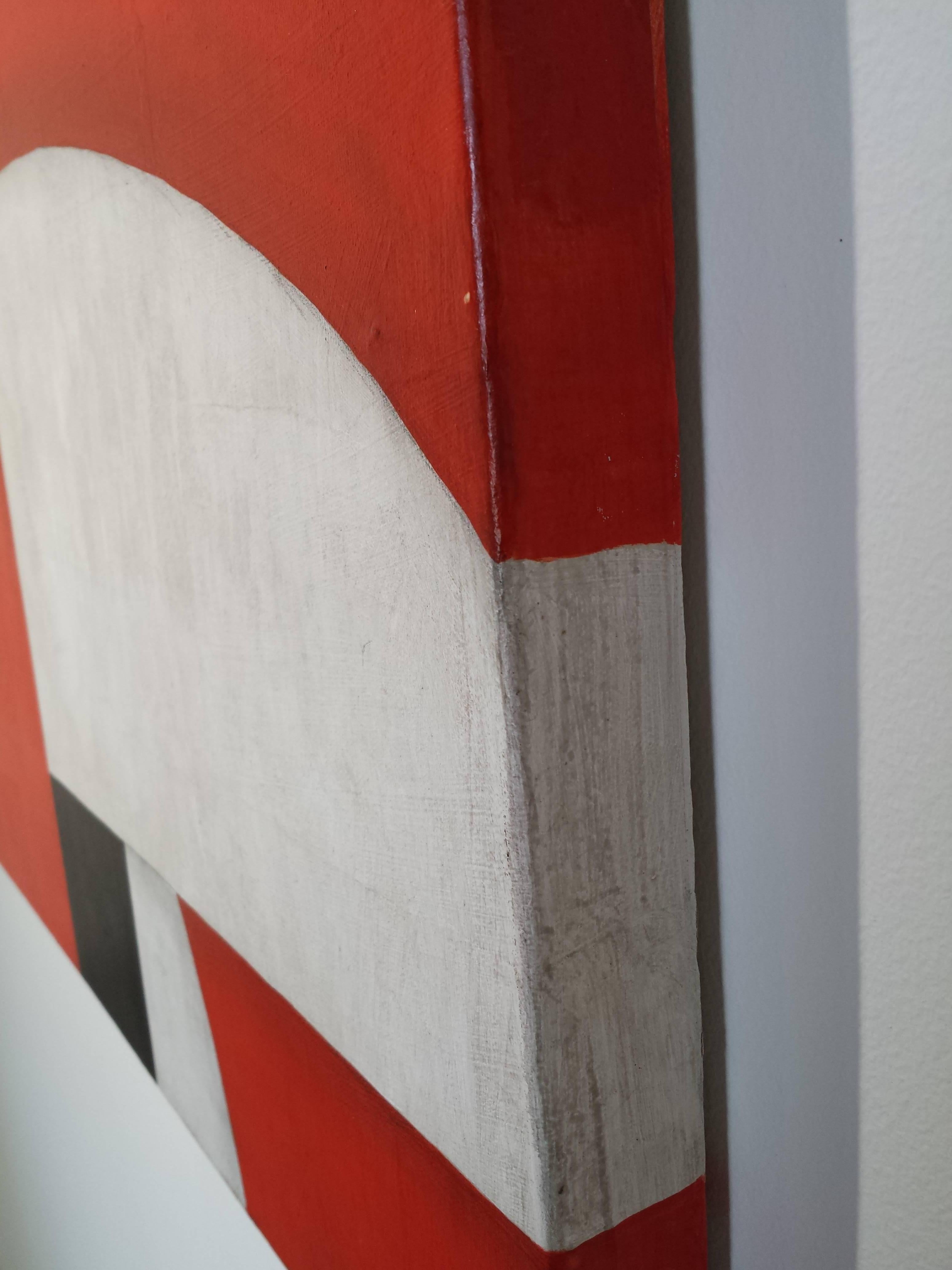 Gemälde auf Leinwand mit dem Titel PDP 378ct08 (Rot), Abstract Painting, von Cecil Touchon