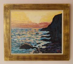 Daybreak On The Ocean - Late 20th Century Impressionist Acrylic Piece by Quirke