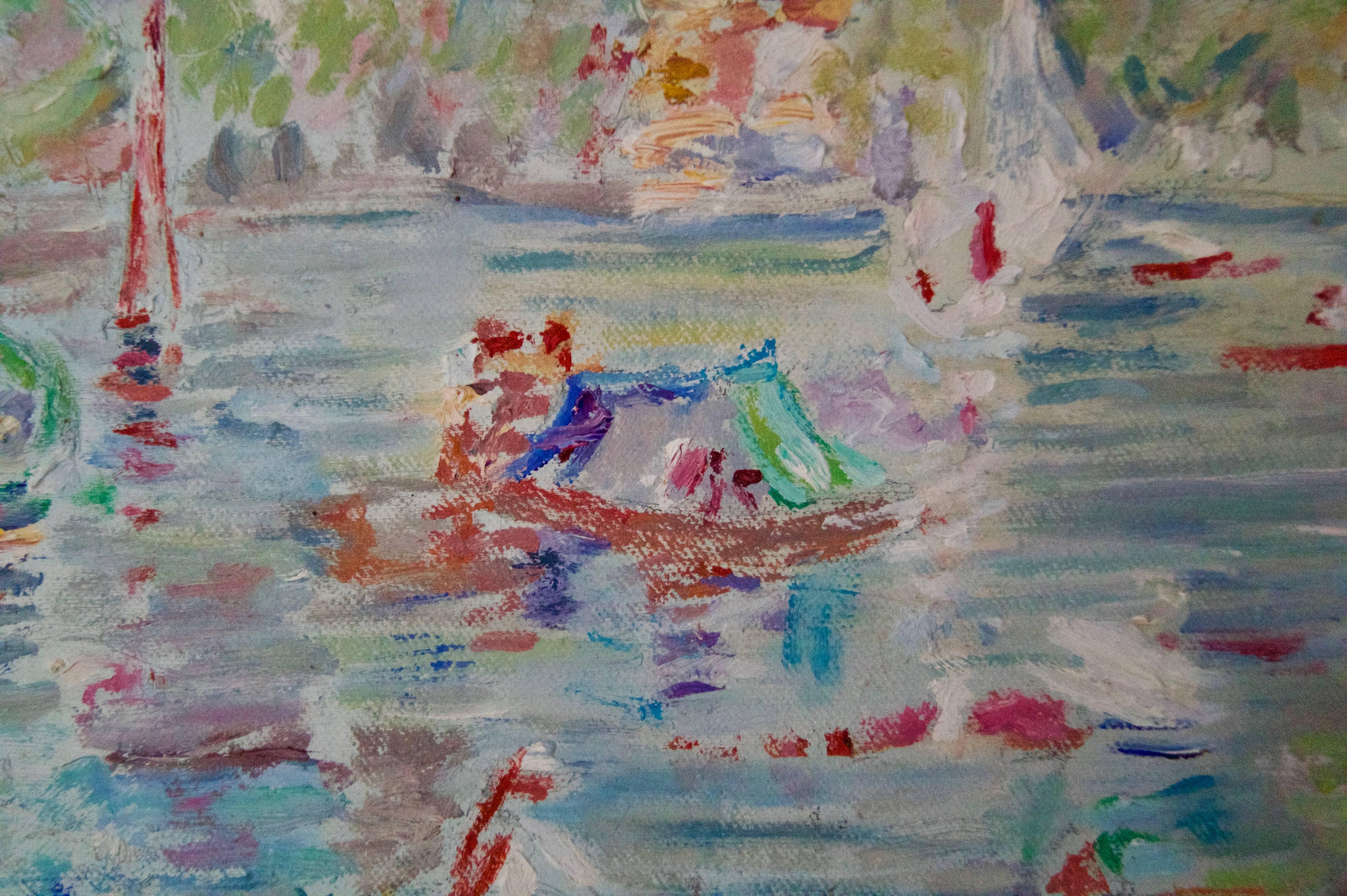 Henley Regatta - Post-Impressionist Painting by Michael Quirke