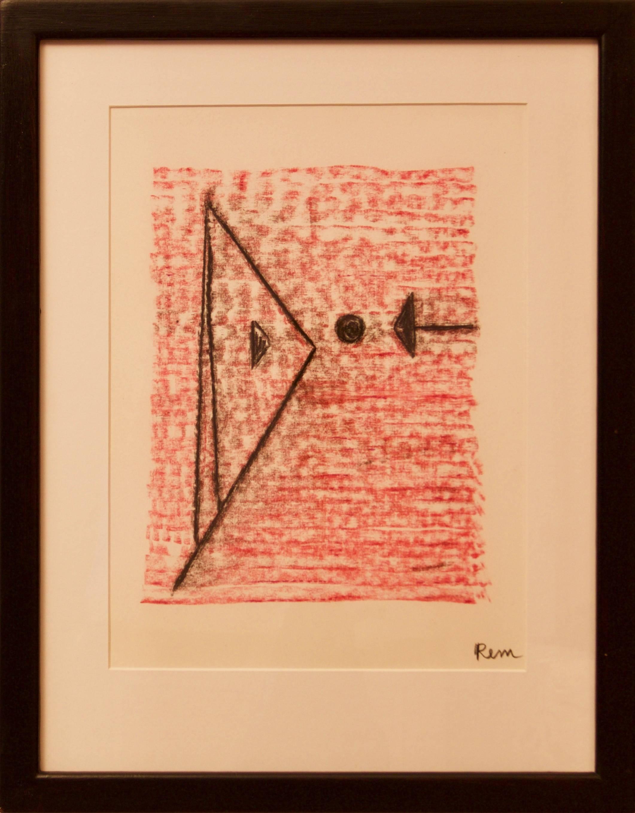 Abstract Mixed Media Drawing - Mid 20th Century by Rem Raymond Coninckx Belgium 2