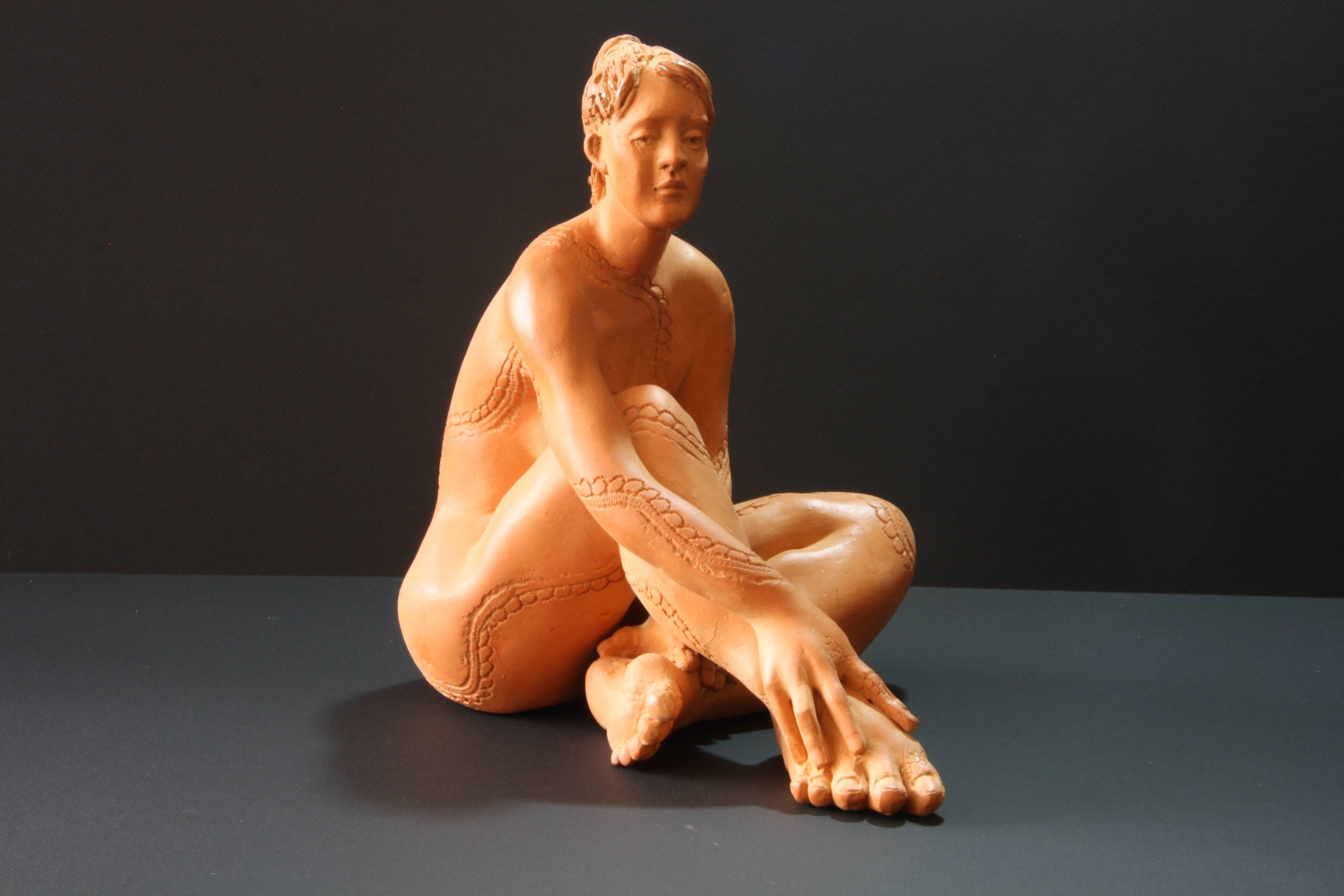 Francine Auvrouin Nude Sculpture – Die Lampe ist mit einem