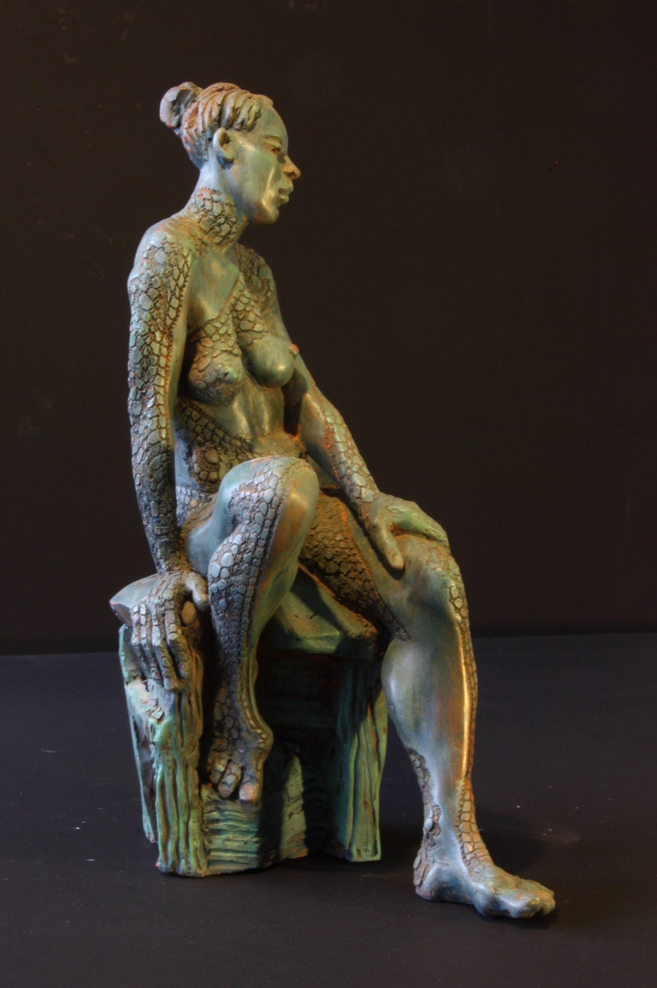 Charlotte (Schwarz), Nude Sculpture, von Francine Auvrouin