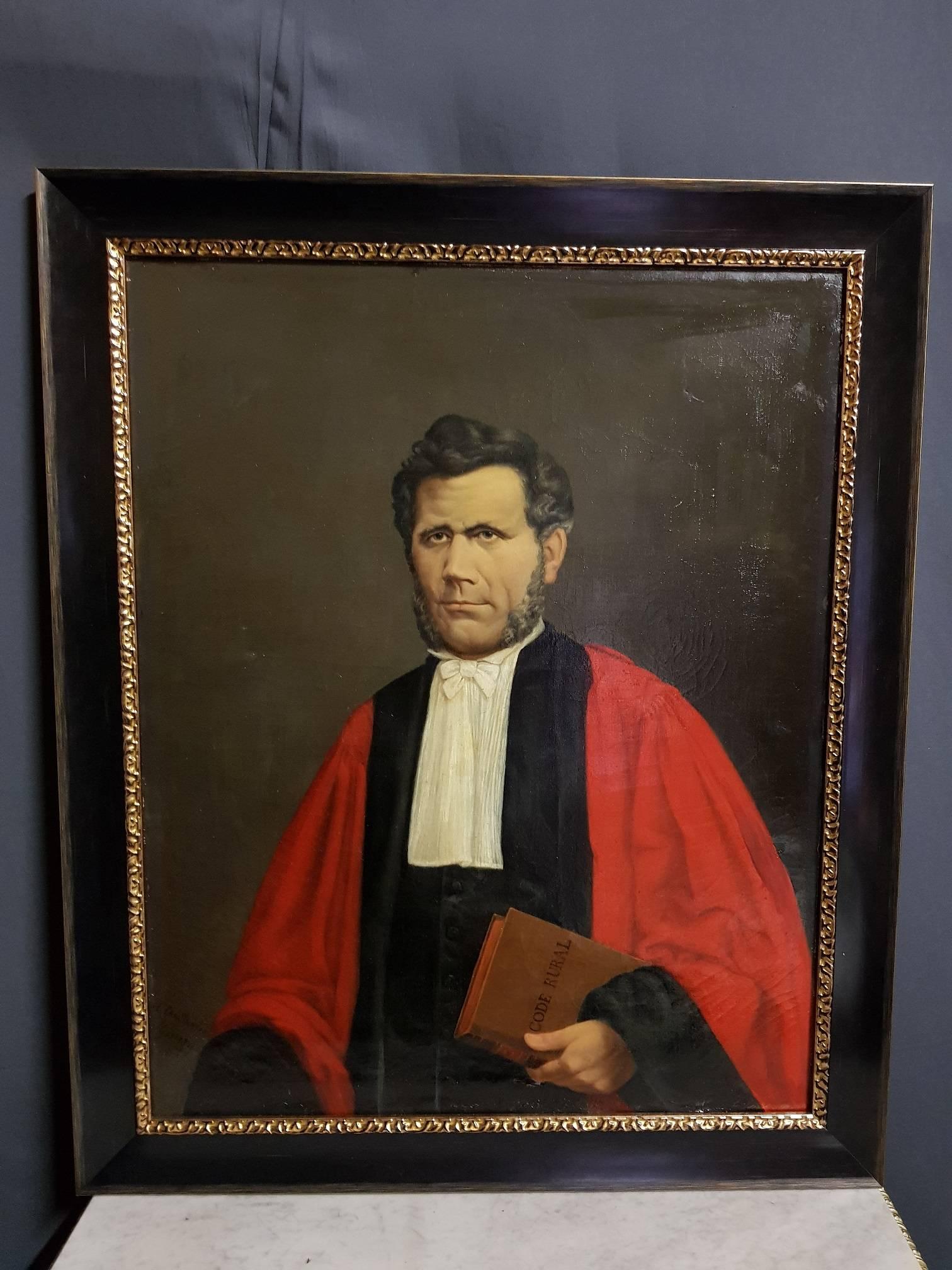 Ginezy Constant Portrait Painting - 19th Cent Academic French School Portrait of famous Senator Mayor and Lawyer.