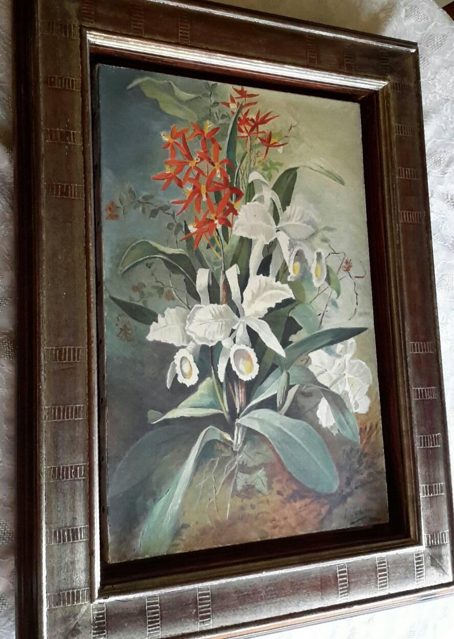 Beautiful 19th Century French School oil on canvas signed on the right by L. Judenne and dated 1900. 
The painting represents a floral composition .in a very good general condition, it has bern rrsyored as you can see on the back.
With a very nice