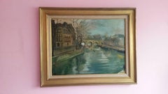 Post Impressionist Quai d
Anjou  landscape , Paris, 1930
s