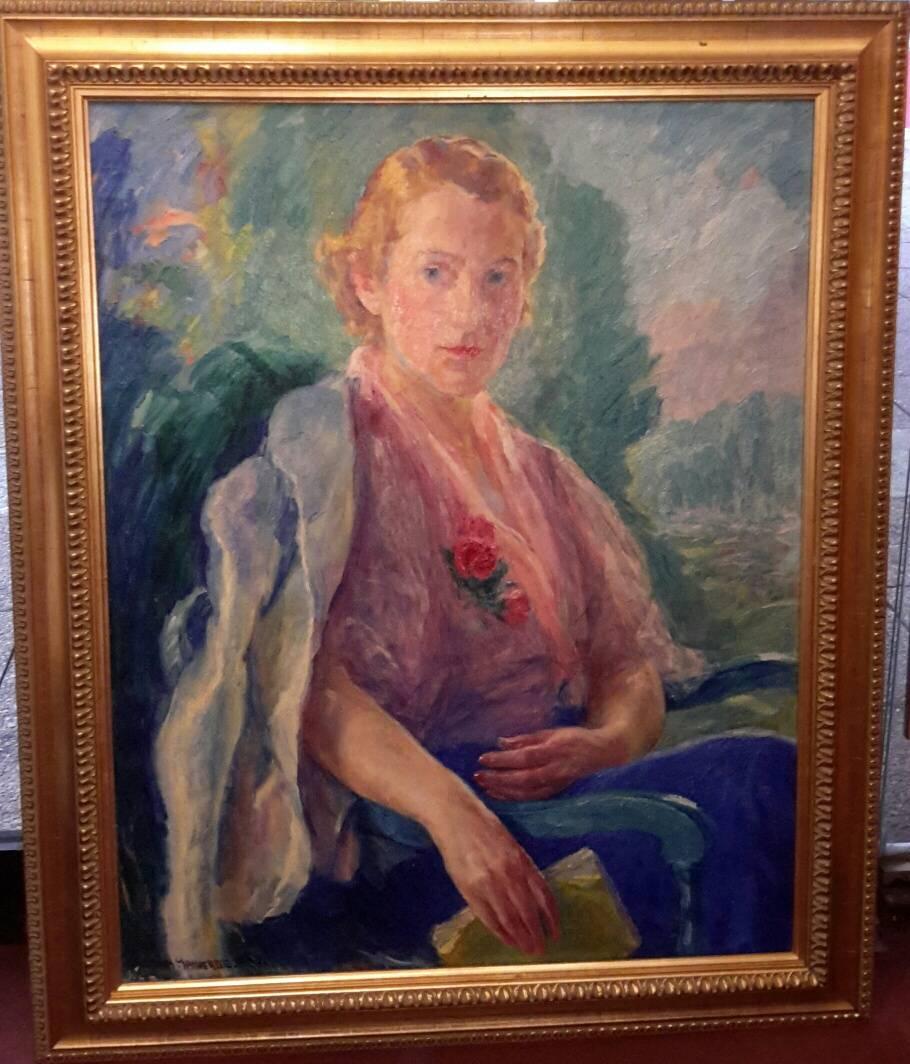 William Malherbe Portrait Painting - Portrait of Mademoiselle Malherbe