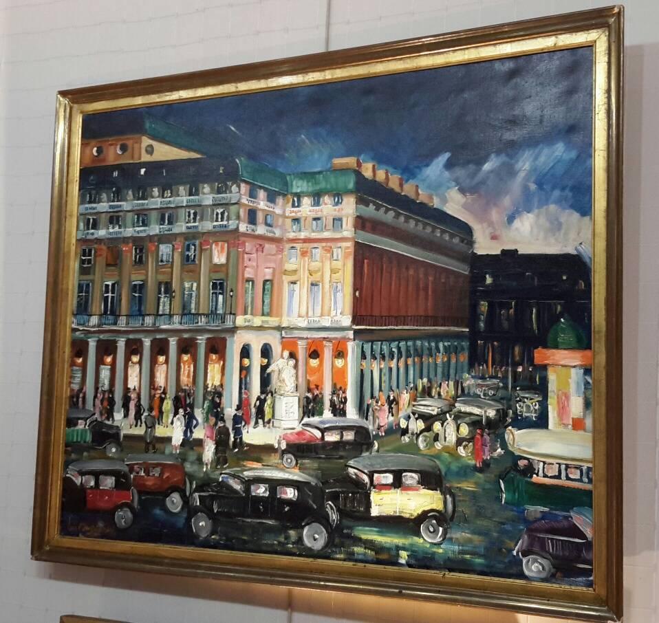 Palais Royal  Paris 1930's - Painting by Lucien Génin