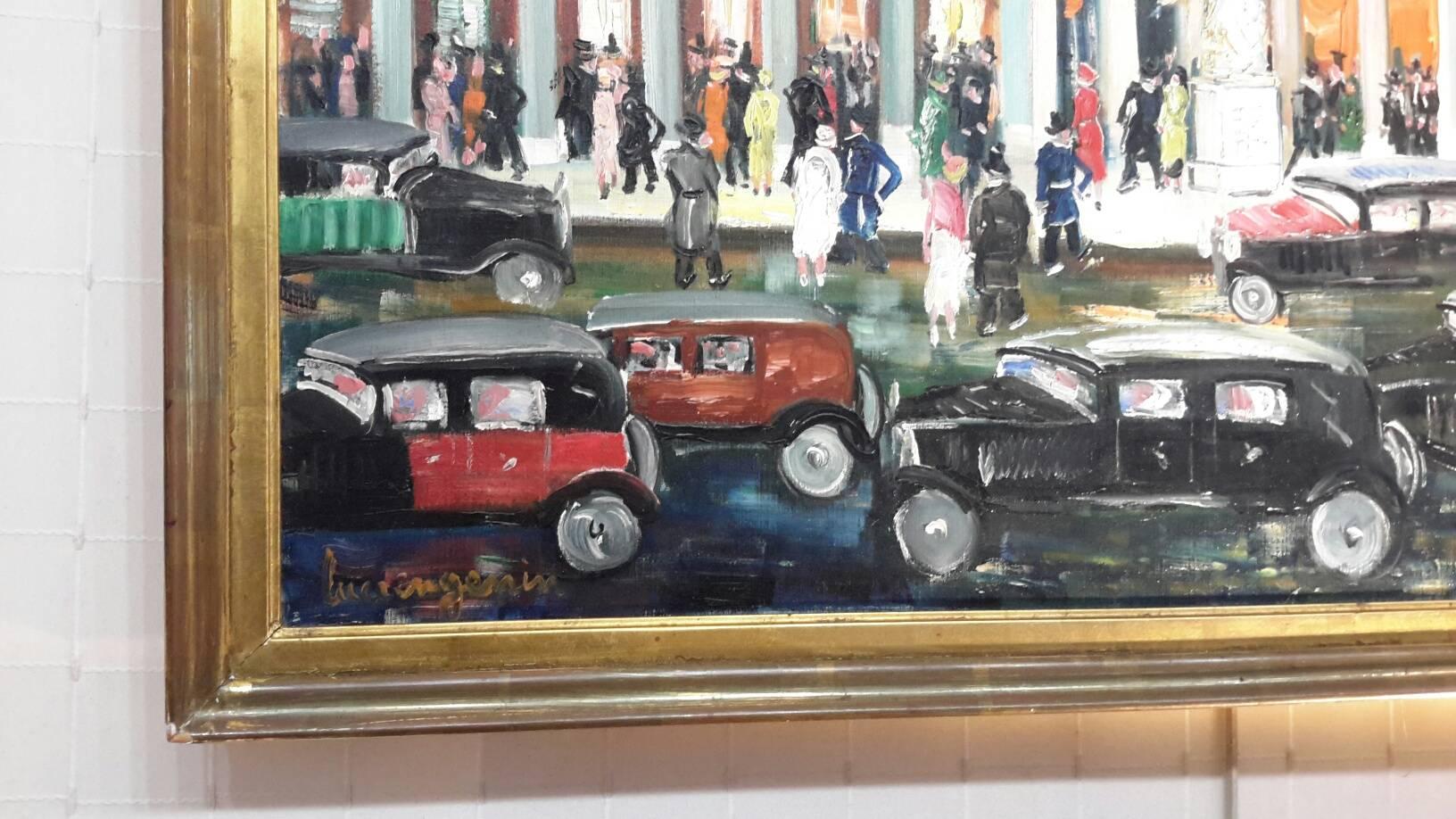 Palais Royal  Paris 1930's - Post-Impressionist Painting by Lucien Génin
