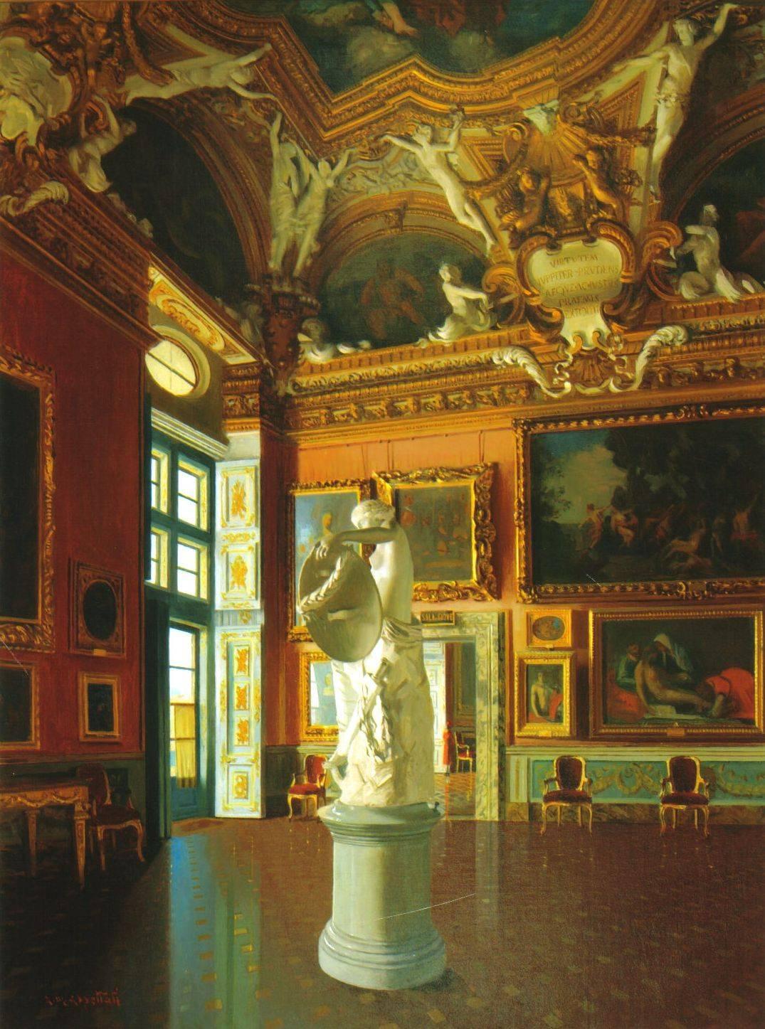 Antonio Mario Aspettati Interior Painting - Inside the Pitti Palace