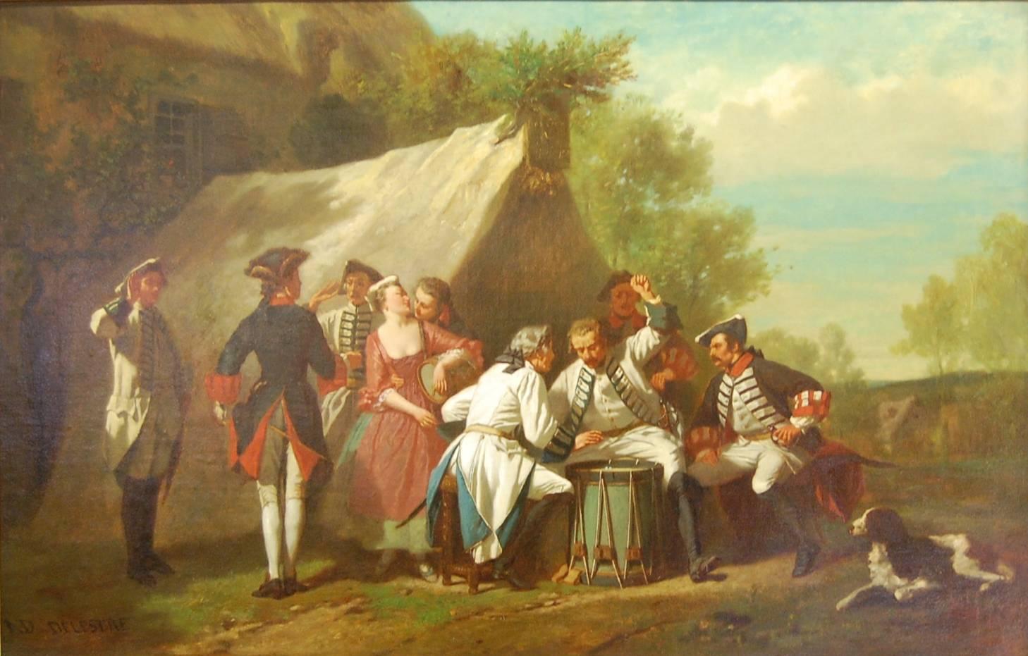 Alexandre Adolphe Martin-Delestre Still-Life Painting - A Les Joies du Campement