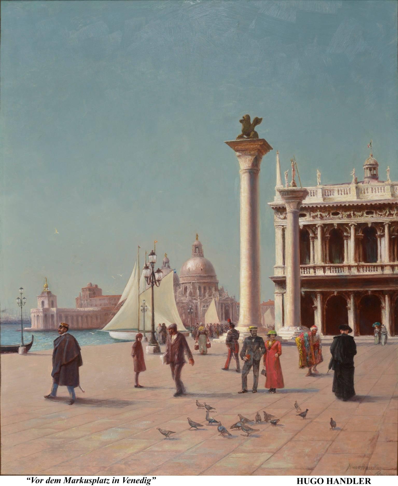 Hugo Handler Still-Life Painting - Vor dem Markusplatz in Venedig