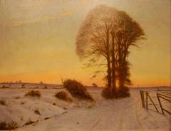 A Winter Landscape at Dusk