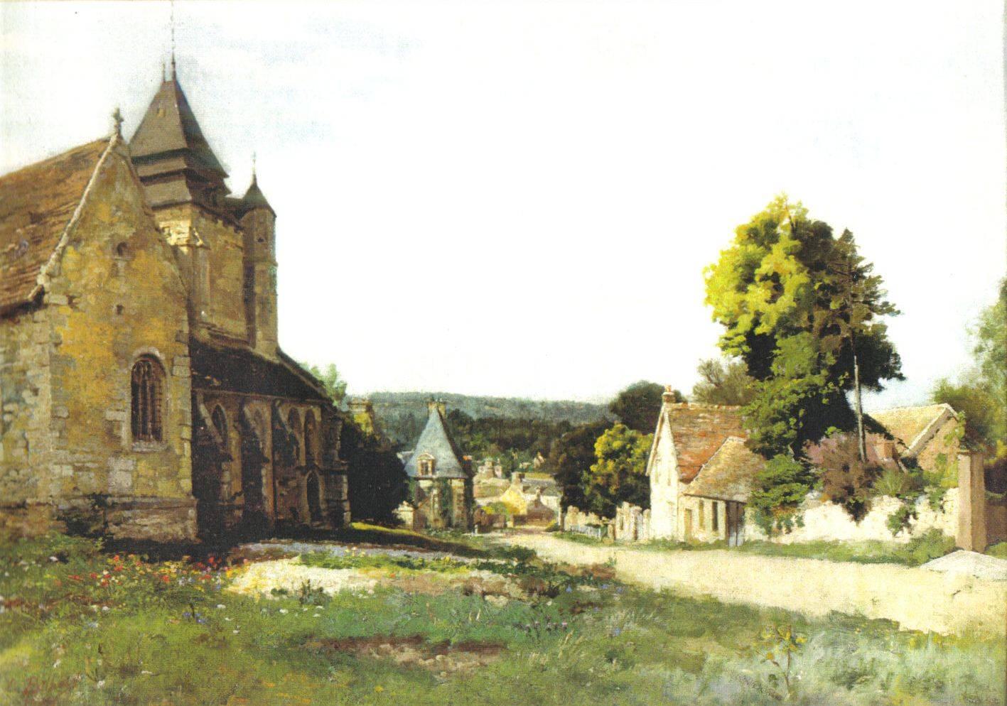 Georges Henri Bilhaut Landscape Painting - Eglise de Village