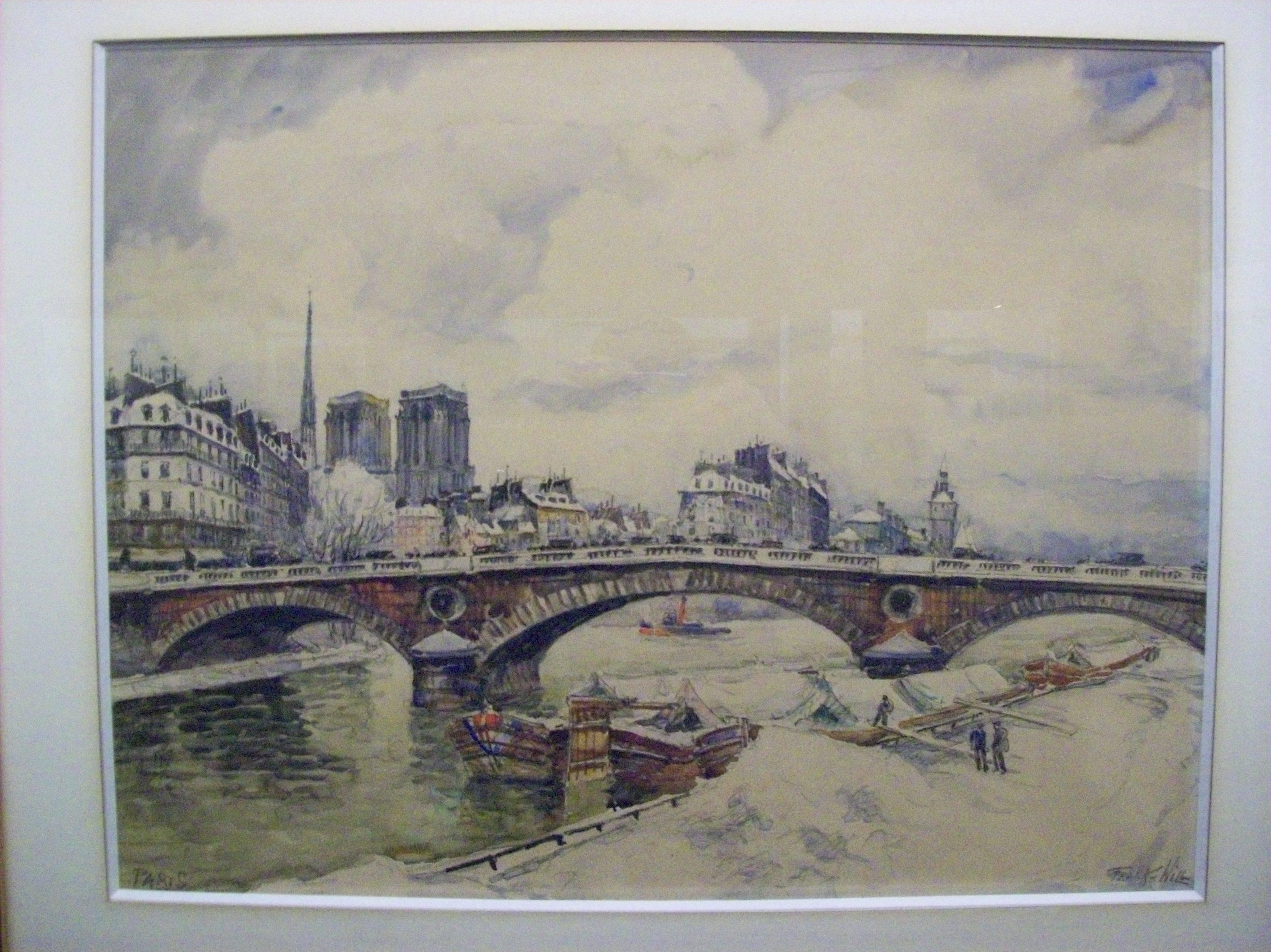 Frank Will Interior Painting - Paris-La Siene, Notre Dame et les Quais sous la Neige