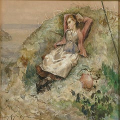 Femme dan les paturages