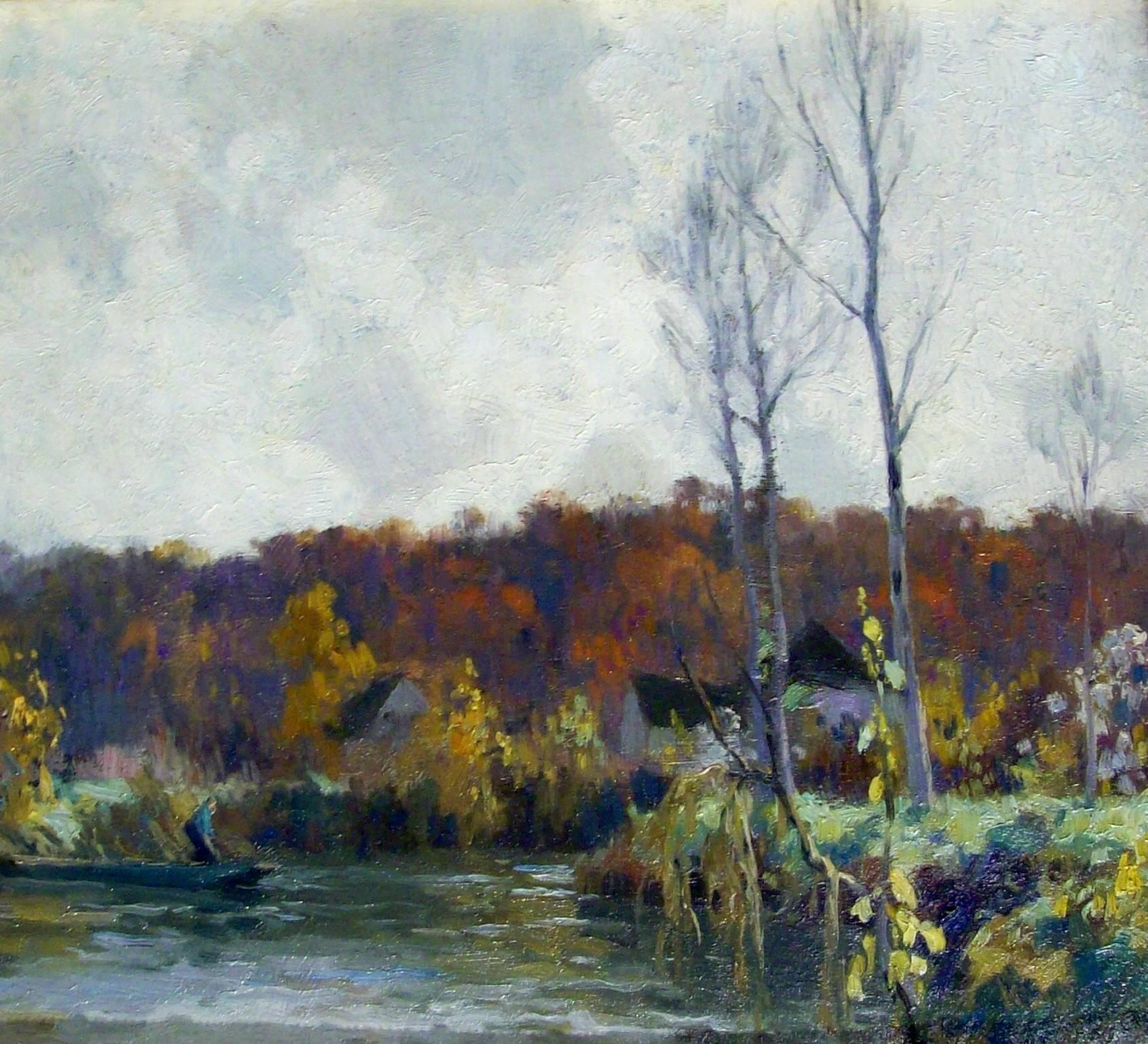 Alexandre Louis Jacob Landscape Painting - Le Morin aux Closeaux