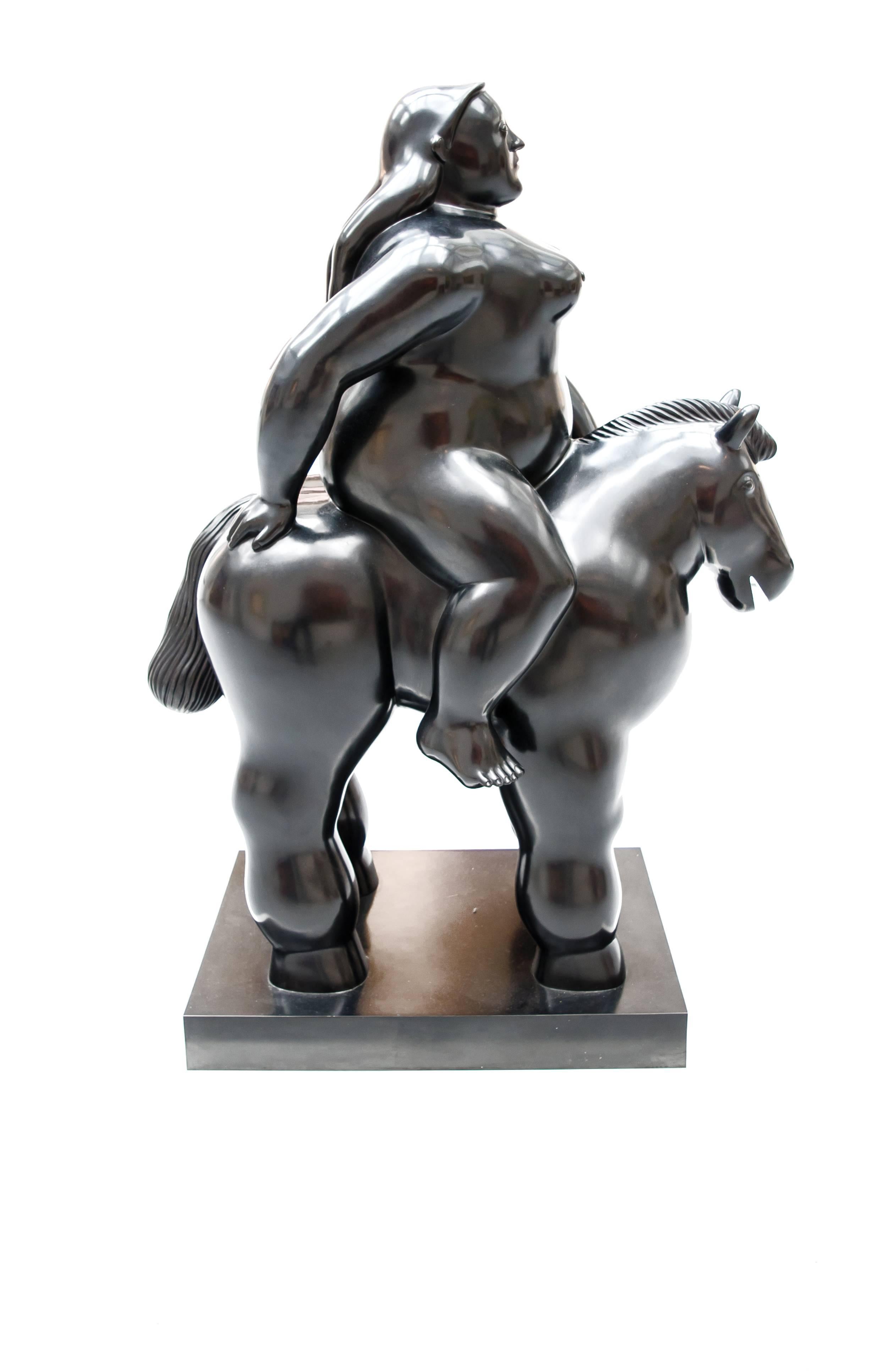 Fernando Botero Figurative Sculpture - Woman on Horse