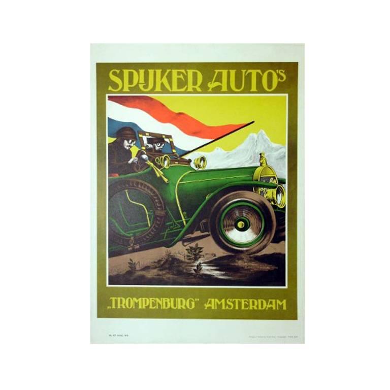 Unknown Figurative Print - Spuker Auto Vintage Poster