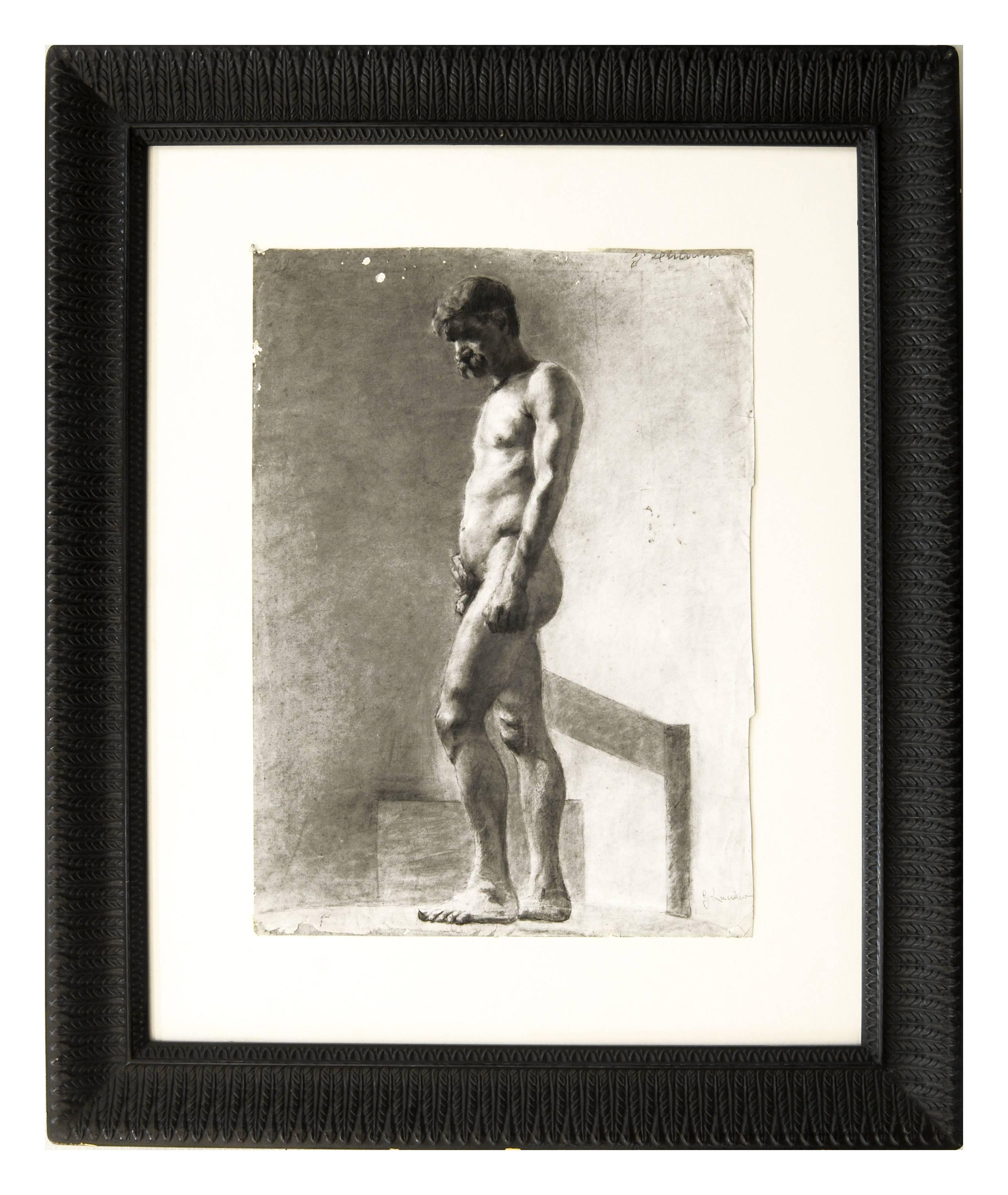 Gennaro Luciano Nude Painting - DRAWING OF NAKED MAN