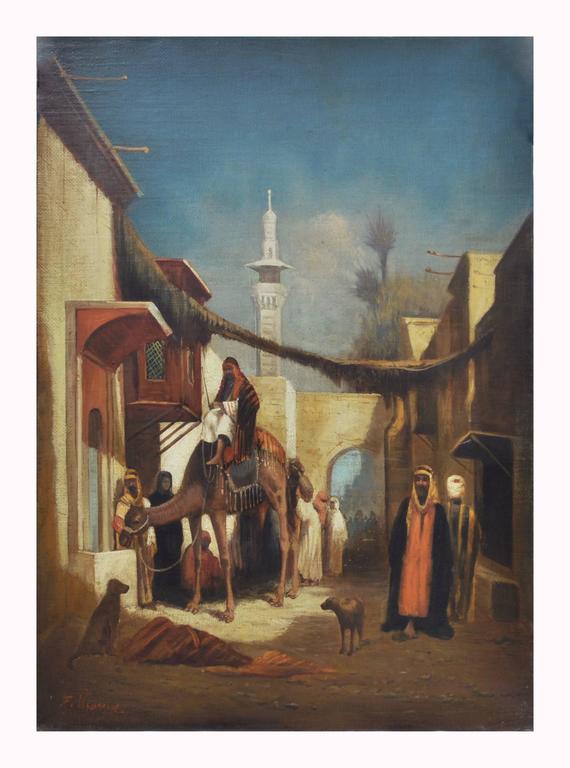 ARABIAN SCENE - Painting by Francoise Vigneron